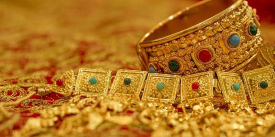 Bunch of Gold Jewelry On Display.