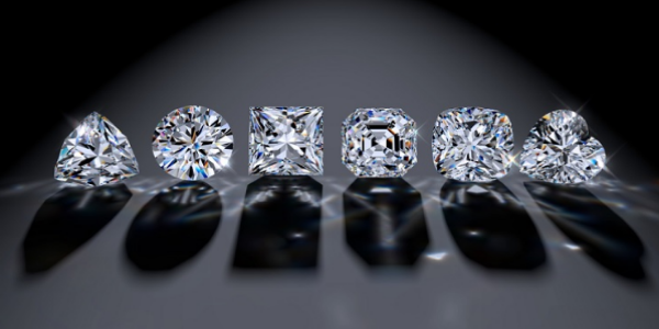 Collection of Diamond Brands Isolated On Black Background.