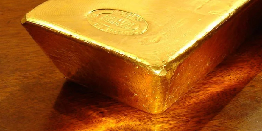 A Close-up View Of Gold Biscuit.